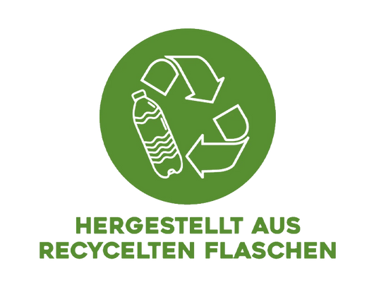 Icon hergestellt aus recycelten Flaschen