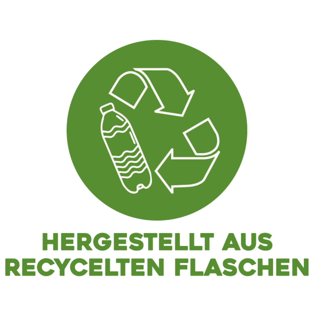 Icon "hergestellt aus recycelten Flaschen"