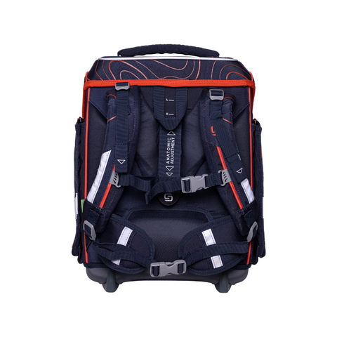 Schwarz/Rote Jungenschultasche „Ninja Revenge“ von Schneiders, Modell Ergolite, mit ergonomischem Design, gepolsterten Trägern und mehreren Fächern für optimale Organisation.