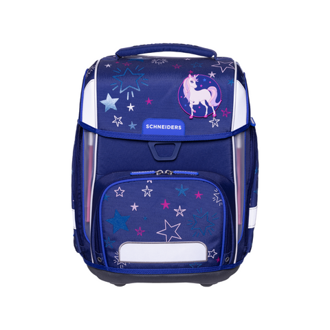 Raffiniert designierte Mädchenschultasche „Shooting Star“ von Schneiders, Modell Ergolite, mit ergonomischem Design, gepolsterten Trägern und mehreren Fächern für optimale Organisation.