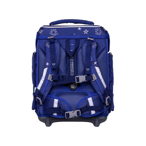 Raffiniert designierte Mädchenschultasche „Shooting Star“ von Schneiders, Modell Ergolite, mit ergonomischem Design, gepolsterten Trägern und mehreren Fächern für optimale Organisation.