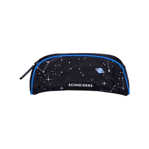 Blaue/schwarze Jungenschultasche „Space Quest“ von Schneiders, Modell Ergolite, mit ergonomischem Design, gepolsterten Trägern und mehreren Fächern für optimale Organisation.