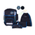 Blaue/schwarze Jungenschultasche „Space Quest“ von Schneiders, Modell Ergolite, mit ergonomischem Design, gepolsterten Trägern und mehreren Fächern für optimale Organisation.