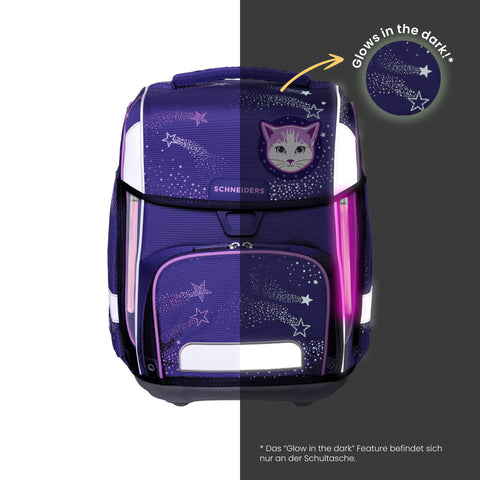 Raffiniert designierte Mädchenschultasche „Flashlight“ von Schneiders, Modell Ergolite, mit ergonomischem Design, gepolsterten Trägern und mehreren Fächern für optimale Organisation.