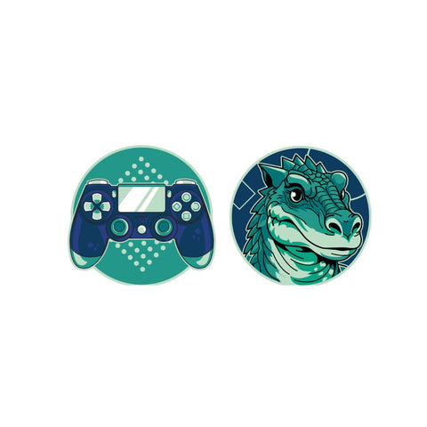 Patches mit Klettfunktion Motiv Controller und Dino