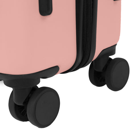 Reisekoffer Florida in der Farbe Flamingo von Walker! Geräumiger und praktischer Reisekoffer! Datailansicht Rollen.