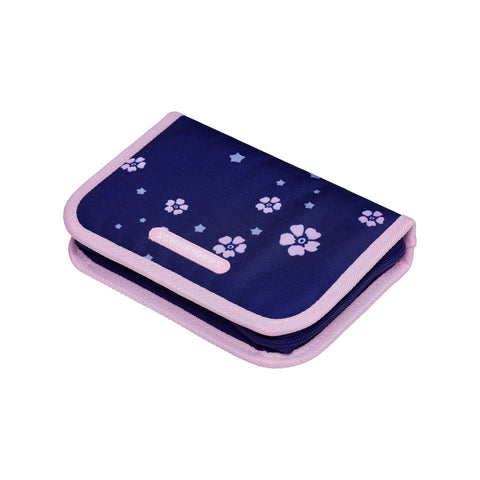 Federpennal „Blue Bloom“ von Schneiders, Modell Ergolite, mit ergonomischem Design, gepolsterten Trägern und mehreren Fächern für optimale Organisation.