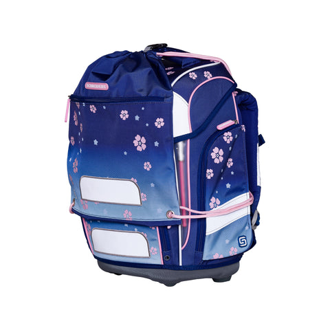 Schultasche „Blue Bloom“ von Schneiders, Modell Ergolite, mit ergonomischem Design, gepolsterten Trägern und mehreren Fächern für optimale Organisation.