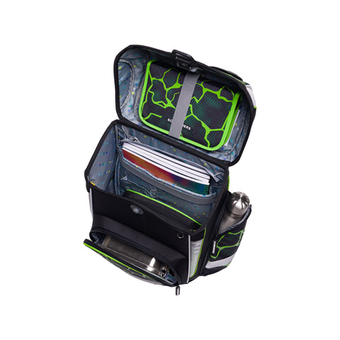 Jungenschultasche „Crash“ von Schneiders, Modell Ergolite, mit ergonomischem Design, gepolsterten Trägern und mehreren Fächern für optimale Organisation.