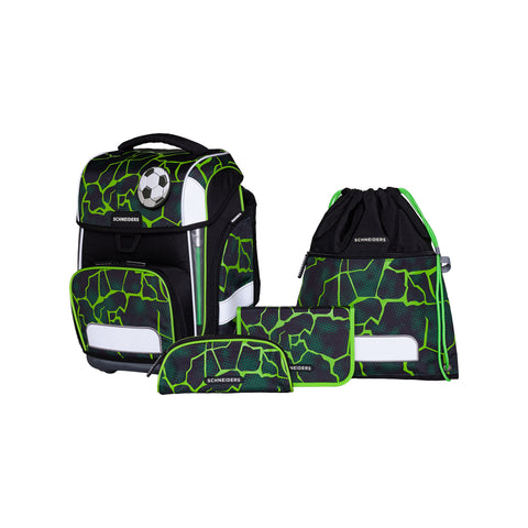 Jungenschultasche „Crash“ von Schneiders, Modell Ergolite, mit ergonomischem Design, gepolsterten Trägern und mehreren Fächern für optimale Organisation.