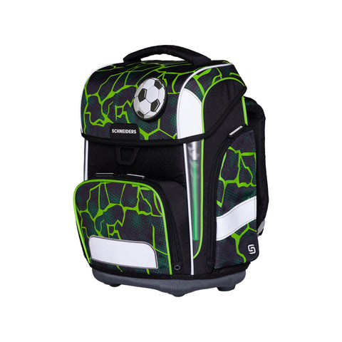 Jungenschultasche „Crash“ von Schneiders, Modell Ergolite, mit ergonomischem Design, gepolsterten Trägern und mehreren Fächern für optimale Organisation.