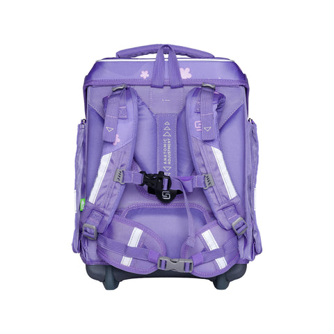 Schultasche „Flowery“ von Schneiders, Modell Ergolite, mit ergonomischem Design, gepolsterten Trägern und mehreren Fächern für optimale Organisation.