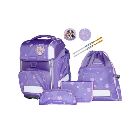 Schultasche „Flowery“ von Schneiders, Modell Ergolite, mit ergonomischem Design, gepolsterten Trägern und mehreren Fächern für optimale Organisation.