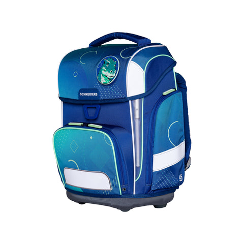 Schultasche „Geo Motion“ von Schneiders, Modell Ergolite, mit ergonomischem Design, gepolsterten Trägern und mehreren Fächern für optimale Organisation.