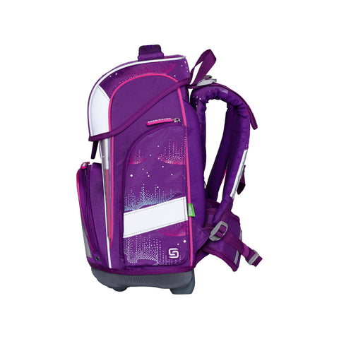 Schultasche „Wavy Dots“ von Schneiders, Modell Ergolite, mit ergonomischem Design, gepolsterten Trägern und mehreren Fächern für optimale Organisation.