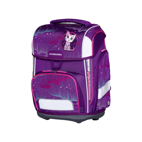 Schultasche „Wavy Dots“ von Schneiders, Modell Ergolite, mit ergonomischem Design, gepolsterten Trägern und mehreren Fächern für optimale Organisation. 