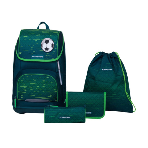 Raffiniert designierte Jungenschultasche Ergoplus „Soccer Star“ von Schneiders, Modell Ergolite, mit ergonomischem Design, gepolsterten Trägern und mehreren Fächern für optimale Organisation.