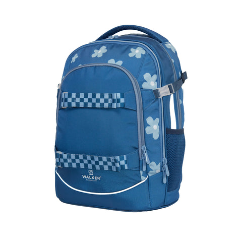 Fame Rucksack Uni 90's Flowers blue von Walker. Geräumiger Rucksack perfekt für die Schule!