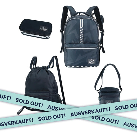 AUSVERKAUFT: Bundle | Lewinray x Walker Komplettes Set | Schulrucksack + Pencil Box + Sport Bag + Festivaltasche