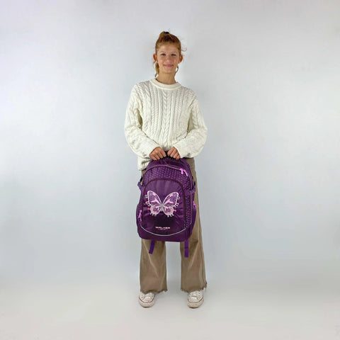 Sac à dos scolaire pour filles Fame 2.0 Purple Butterfly