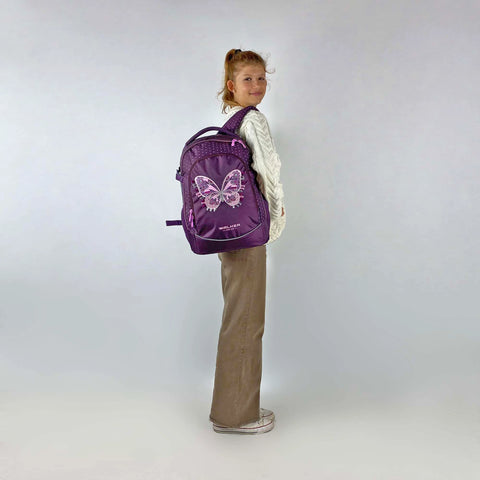 Sac à dos scolaire pour filles Fame 2.0 Purple Butterfly