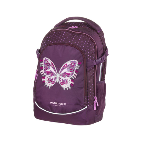 Fame Rucksack Purple Butterfly von Walker. Geräumiger Rucksack perfekt für die Schule!