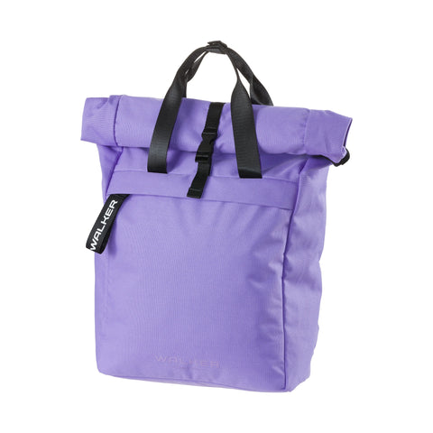 Classic Rucksack Roll Top Lavender in der Farbe lila von Walker Streetwear. Aufrollbarer, ergonomischer Rucksack für jeden Anlass. Praktischen Alltagsrucksack für Frauen und Mädchen online kaufen.