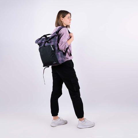 Classic Backpack Roll Top Batik Purple